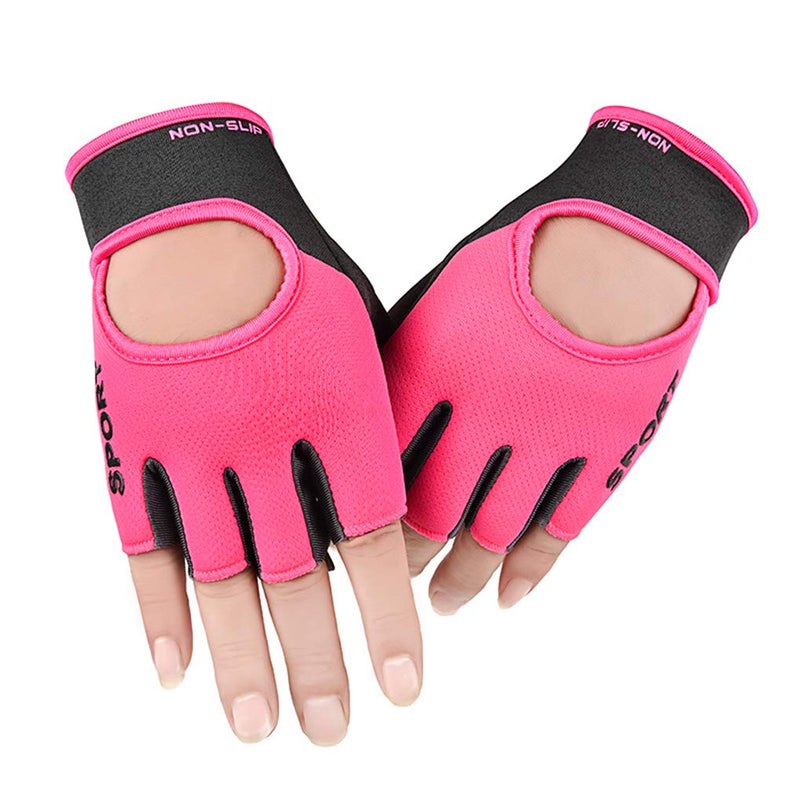 Clobeau Biking Gloves Kids Boys Girls Cycling Exercise Half Finger Fingerless Gloves Child Motor Bike Riding Anti-Slip Weight Lifting Bikes Workout Climbing Bicycle Glove Gym Skate Glove - Image 3